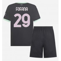 Dres AC Milan Youssouf Fofana #29 Tretina pre deti 2024-25 Krátky Rukáv (+ trenírky)